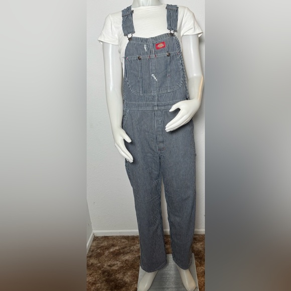Vintage Dickies Striped Blue Overalls - Picture 4 of 11